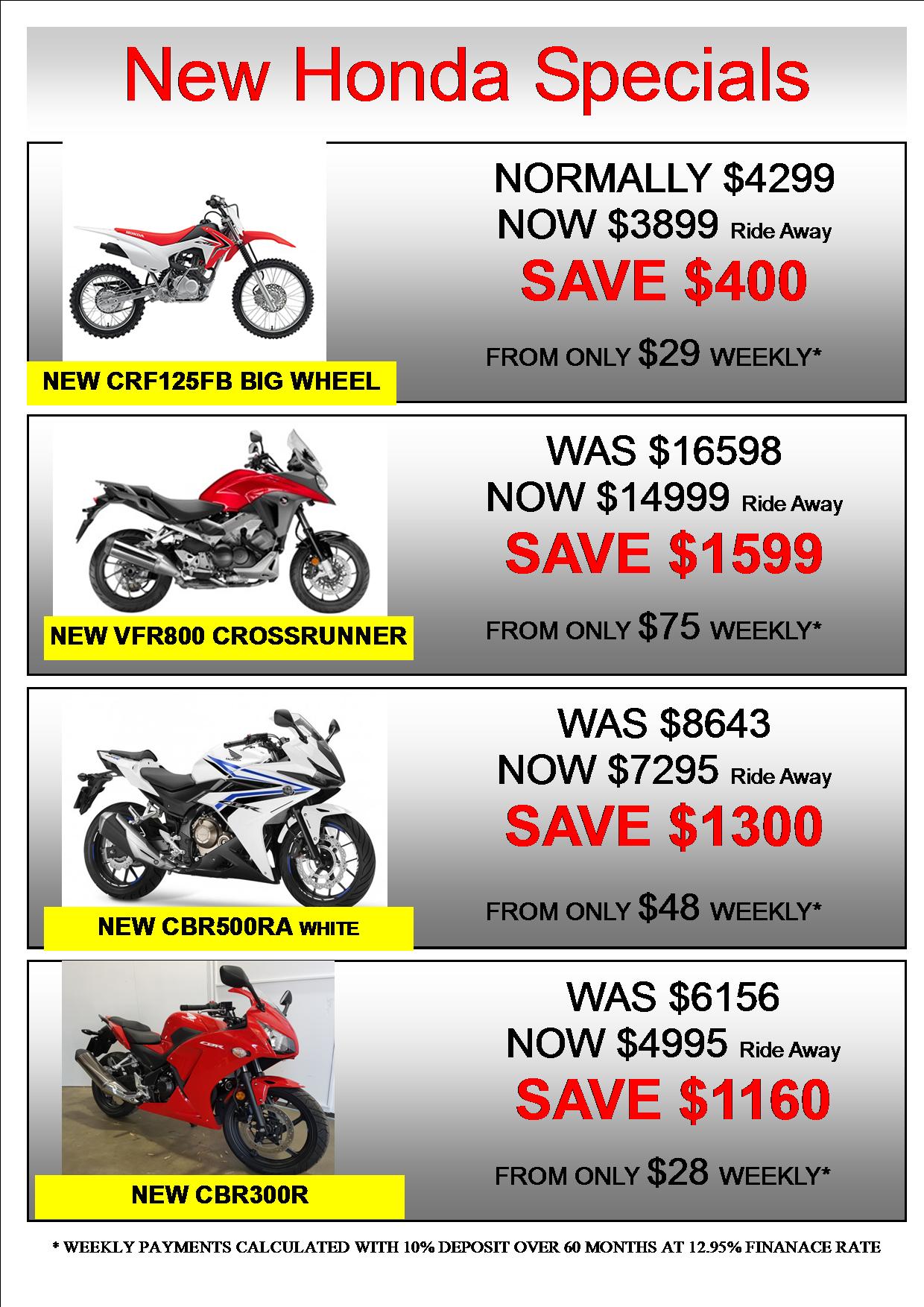 HONDA SPECIALS - Escape Motorcycles MobileEscape Motorcycles Mobile